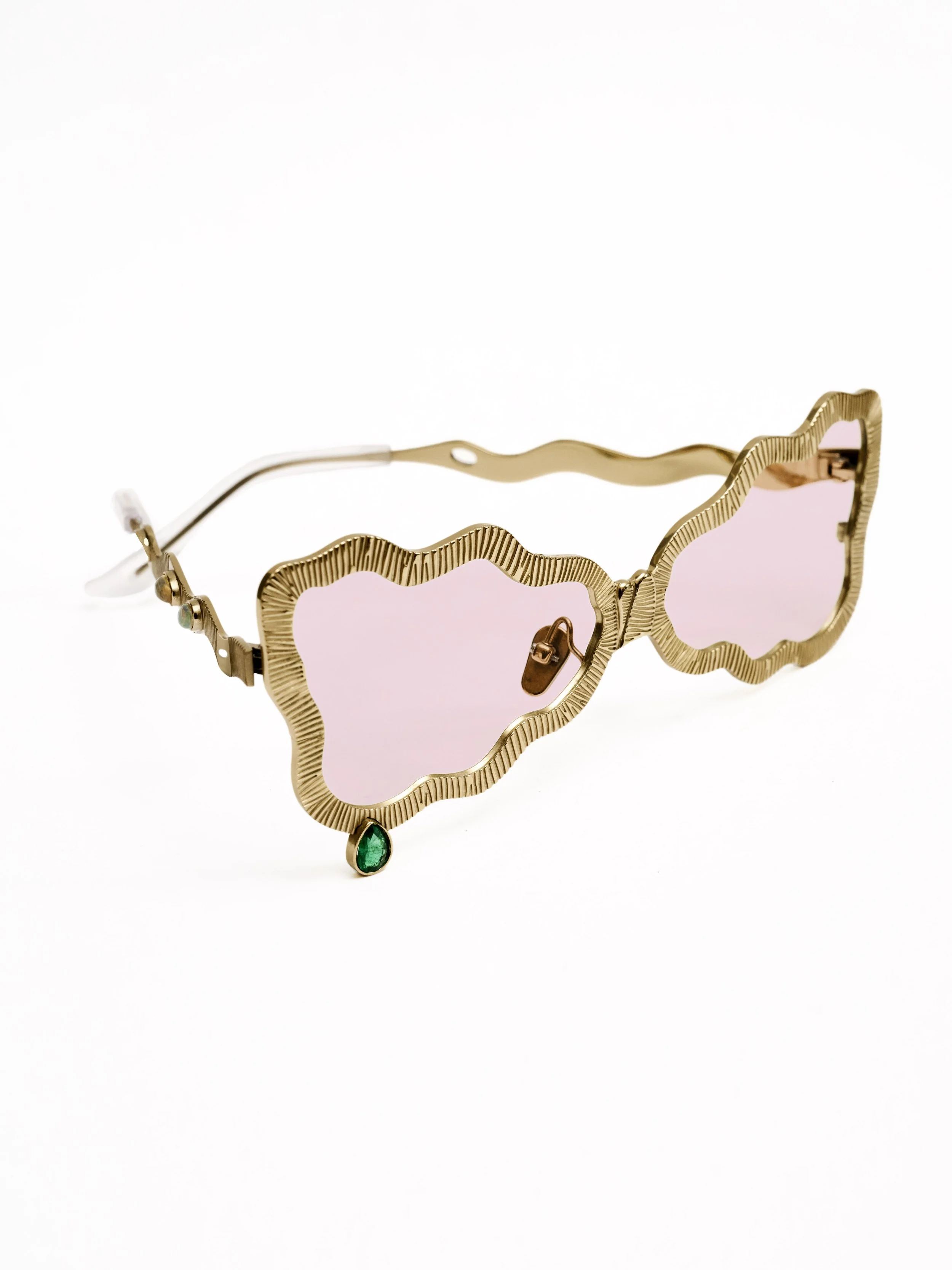 FDL Editions 'Tuxedo' Eyewear with Emerald Teardrop — Francis de Lara
